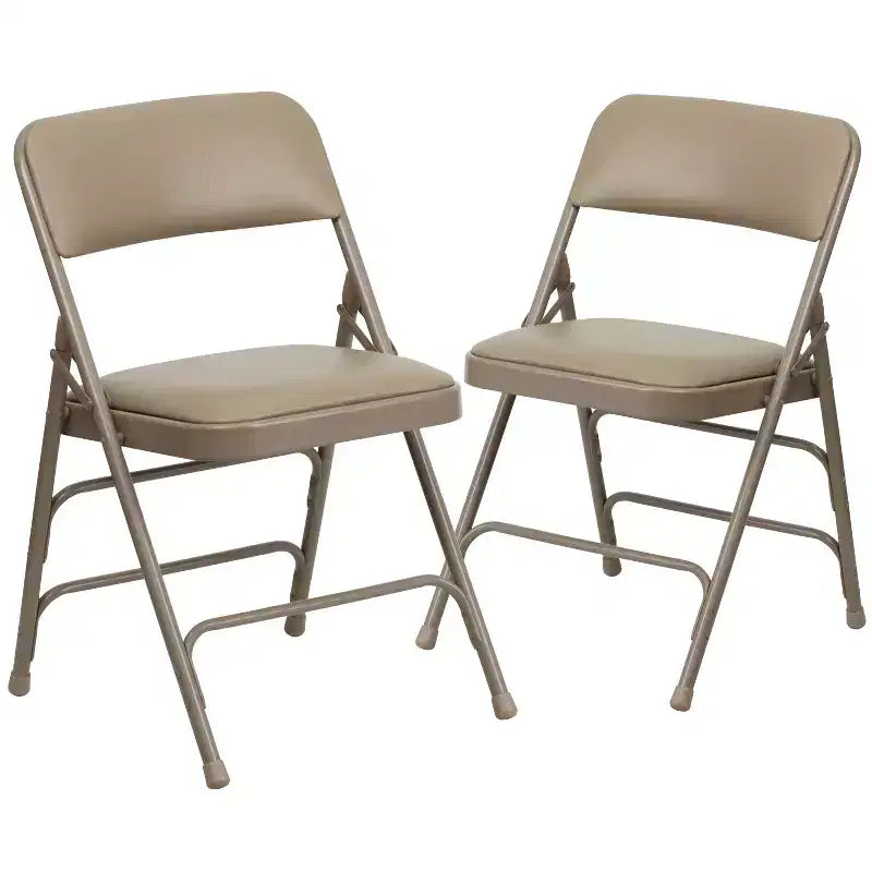 Silla plegable de metal acolchada Emma y Oliver, paquete de 2, para casa, oficina, fiestas y eventos, portátil