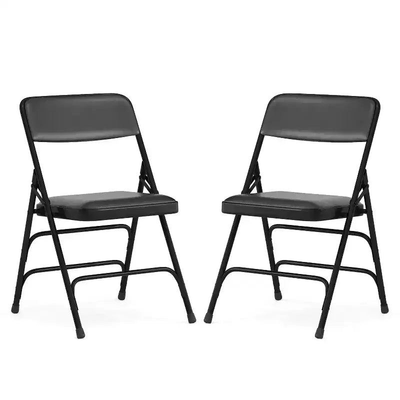 Silla plegable de metal acolchada Emma y Oliver, paquete de 2, para casa, oficina, fiestas y eventos, portátil
