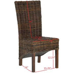 Silla Ridge Side - Juego de 2 - FOX6523 - Marrón Pecan - Safavieh Couture