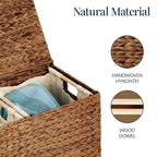 Cesto doble de ropa sucia grande de jacinto de agua natural Best Choice Products con 2 bolsas interiores y asas
