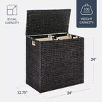 Cesto doble de ropa sucia grande de jacinto de agua natural Best Choice Products con 2 bolsas interiores y asas