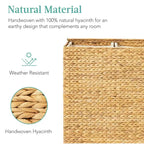 Cesto doble de ropa sucia grande de jacinto de agua natural Best Choice Products con 2 bolsas interiores y asas