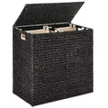 Cesto doble de ropa sucia grande de jacinto de agua natural Best Choice Products con 2 bolsas interiores y asas
