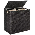 Cesto doble de ropa sucia grande de jacinto de agua natural Best Choice Products con 2 bolsas interiores y asas