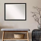 Grace Narrow Brushed Framed Bathroom Vanity Wall Mirror Negro - Amanti