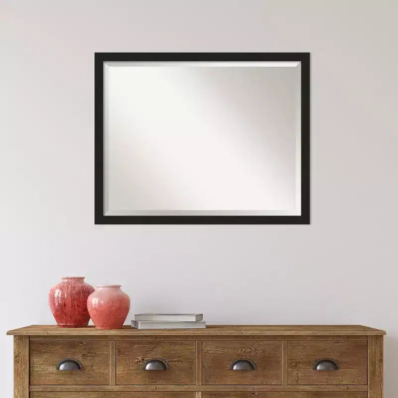 Grace Narrow Brushed Framed Bathroom Vanity Wall Mirror Negro - Amanti
