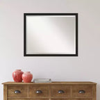 Grace Narrow Brushed Framed Bathroom Vanity Wall Mirror Negro - Amanti