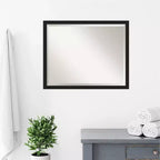 Grace Narrow Brushed Framed Bathroom Vanity Wall Mirror Negro - Amanti
