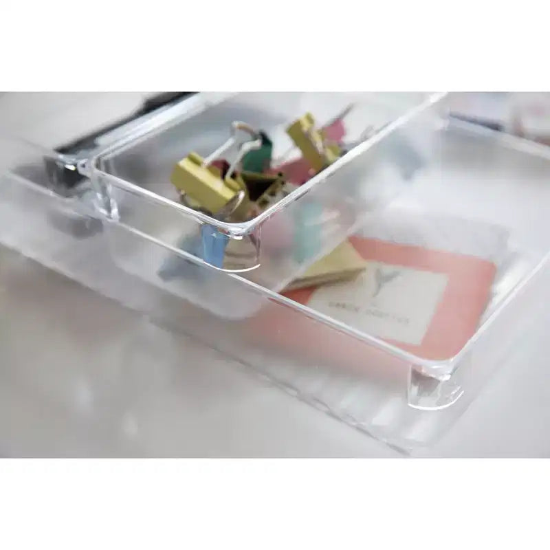Basicwise Juego de 4 organizadores de cajones de plástico transparente