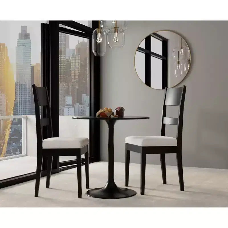 Carolina Living Mesa de comedor redonda Zaha de mármol de 30 pulgadas