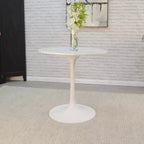Carolina Living Mesa de comedor redonda Zaha de mármol de 30 pulgadas