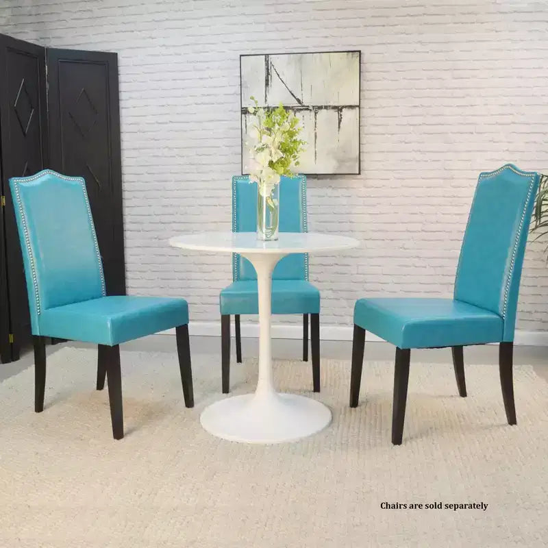 Carolina Living Mesa de comedor redonda Zaha de mármol de 30 pulgadas