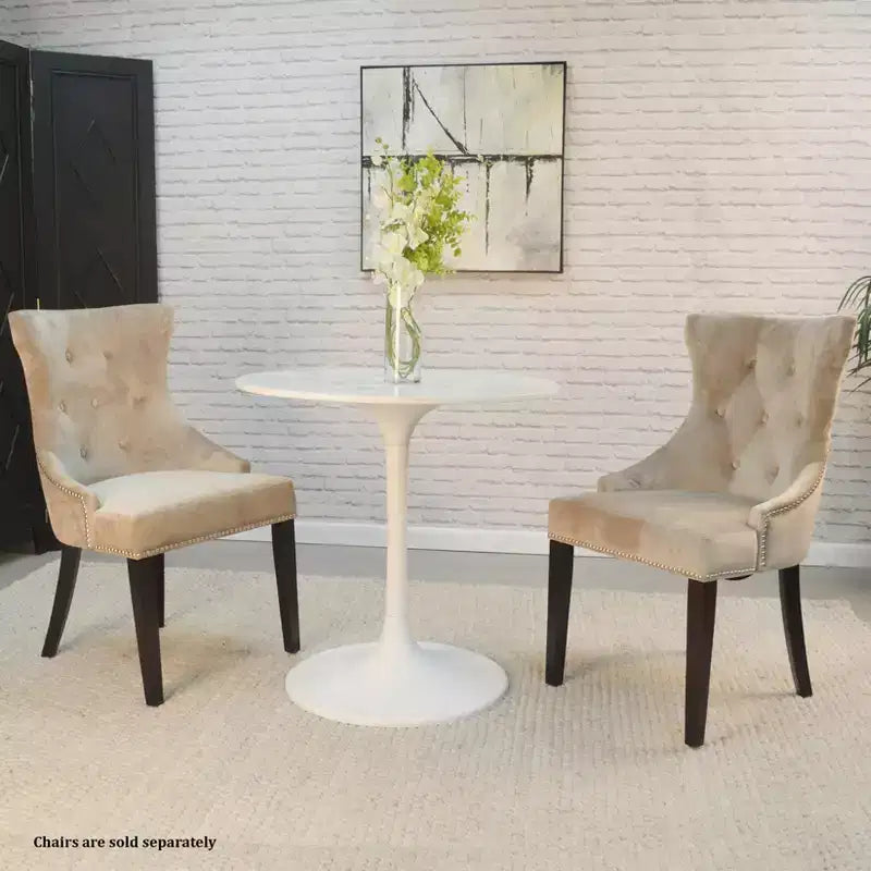 Carolina Living Mesa de comedor redonda Zaha de mármol de 30 pulgadas