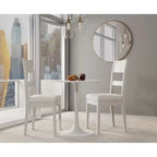 Carolina Living Mesa de comedor redonda Zaha de mármol de 30 pulgadas