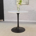 Carolina Living Mesa de comedor redonda Zaha de mármol de 30 pulgadas