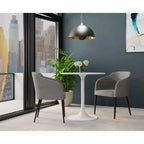 Carolina Living Mesa de comedor redonda Zaha de mármol de 30 pulgadas