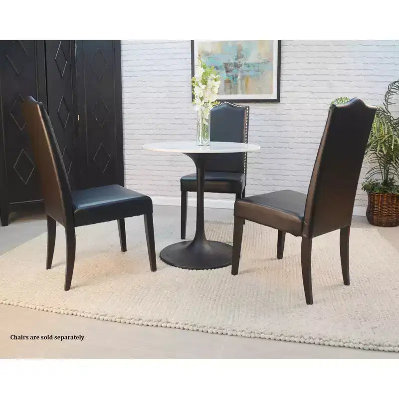 Carolina Living Mesa de comedor redonda Zaha de mármol de 30 pulgadas