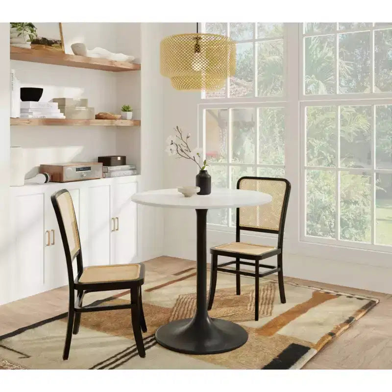 Carolina Living Mesa de comedor redonda Zaha de mármol de 30 pulgadas