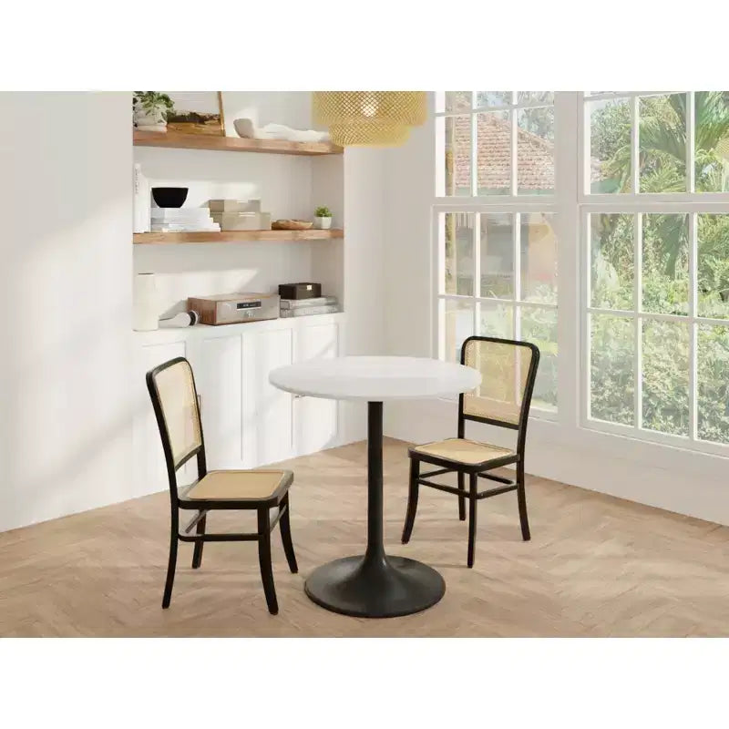 Carolina Living Mesa de comedor redonda Zaha de mármol de 30 pulgadas