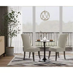 Carolina Living Mesa de comedor redonda Zaha de mármol de 30 pulgadas