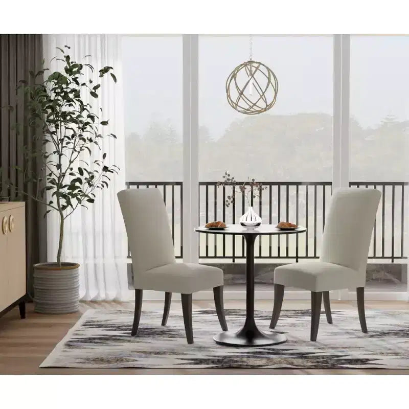 Carolina Living Mesa de comedor redonda Zaha de mármol de 30 pulgadas