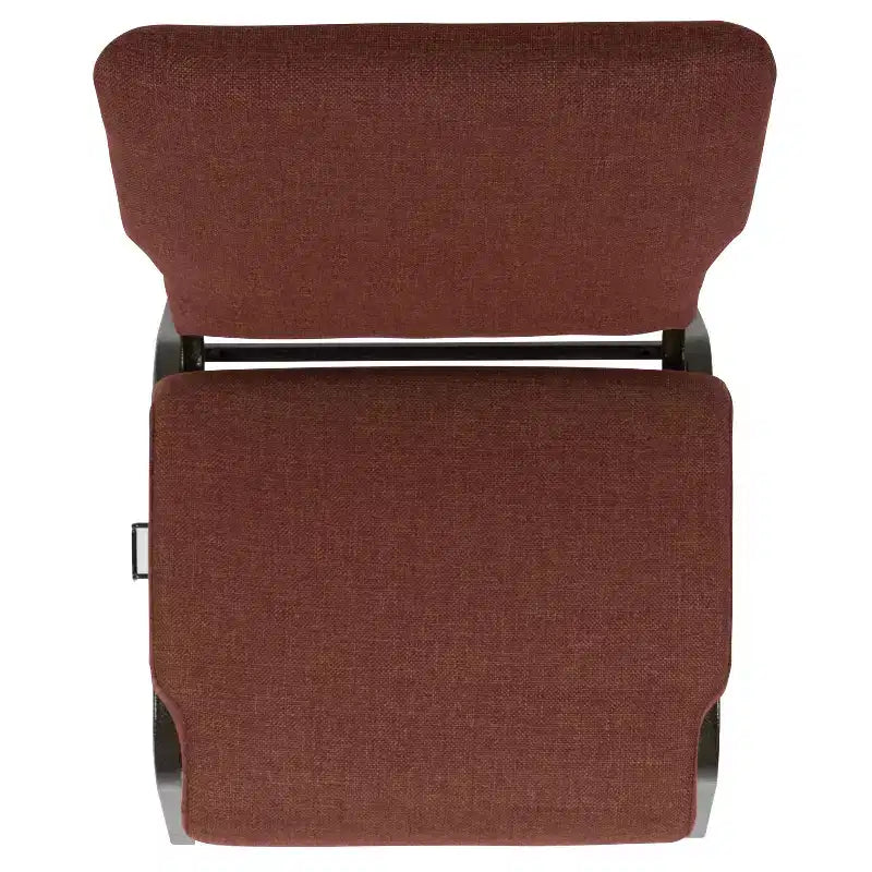 Silla de auditorio Advantage de Flash Furniture - Silla apilable acolchada - Asiento de 52 cm de ancho - Tela color canela/Estructura veteada dorada