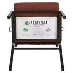Silla de auditorio Advantage de Flash Furniture - Silla apilable acolchada - Asiento de 52 cm de ancho - Tela color canela/Estructura veteada dorada
