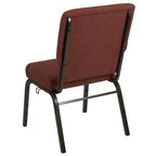 Silla de auditorio Advantage de Flash Furniture - Silla apilable acolchada - Asiento de 52 cm de ancho - Tela color canela/Estructura veteada dorada