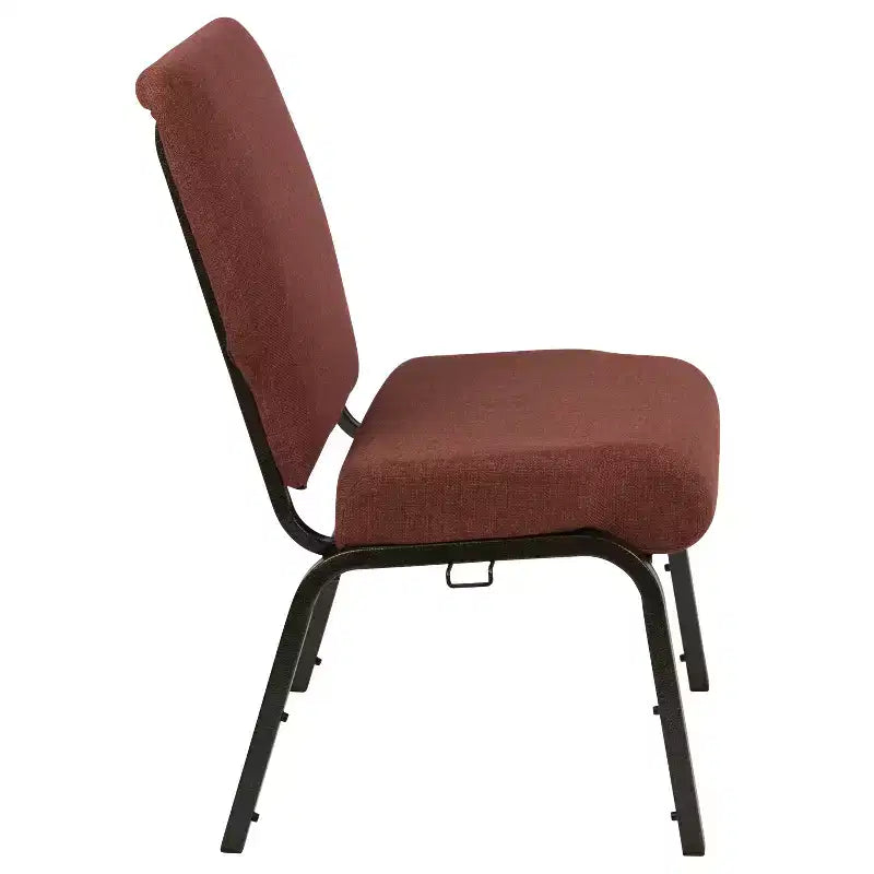 Silla de auditorio Advantage de Flash Furniture - Silla apilable acolchada - Asiento de 52 cm de ancho - Tela color canela/Estructura veteada dorada