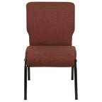 Silla de auditorio Advantage de Flash Furniture - Silla apilable acolchada - Asiento de 52 cm de ancho - Tela color canela/Estructura veteada dorada