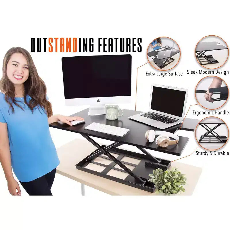 Conversor de Escritorio Elevable Neumático X-Elite Pro 36 Negro Stand Steady
