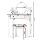 Tocador Costway con cajones, mesa de tocador ovalada, regalo para niños