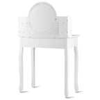 Tocador Costway con cajones, mesa de tocador ovalada, regalo para niños