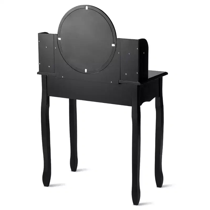 Tocador Costway con cajones, mesa de tocador ovalada, regalo para niños