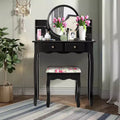 Costway Makeup Vanity Table Drawers Oval Dressing Table Kids Gift