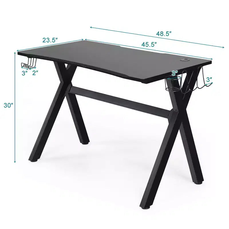 Mesa de Gaming Costway Escritorio de Computadora con Soporte para Vasos y Gancho para Auriculares Estación de Trabajo para Gamers