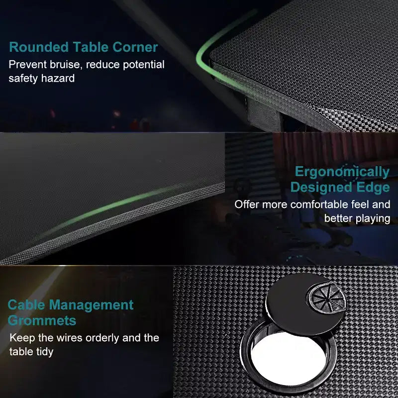 Mesa de Gaming Costway Escritorio de Computadora con Soporte para Vasos y Gancho para Auriculares Estación de Trabajo para Gamers