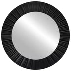 Northlight 20 Black Contemporary Fluted Round Mirror Wall Decor