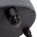 HOMCOM Taburete Otomano Redondo de Tela con Tacto de Lino y Botones, Reposapiés con Tapa Extraíble para Salón, Entrada o Dormitorio, Gris