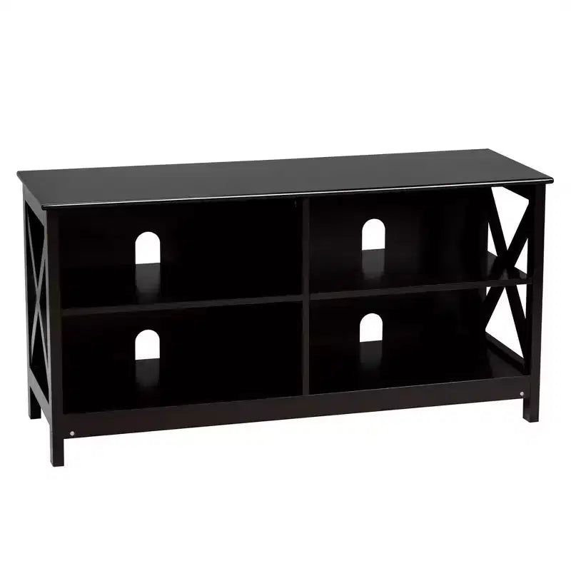 Mueble de TV Costway Centro de entretenimiento multimedia para televisores de hasta 55'' con estantes de almacenamiento Marrón/Gris/Blanco