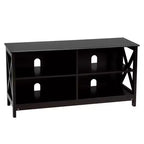 Mueble de TV Costway Centro de entretenimiento multimedia para televisores de hasta 55'' con estantes de almacenamiento Marrón/Gris/Blanco