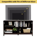 Mueble de TV Costway Centro de entretenimiento multimedia para televisores de hasta 55'' con estantes de almacenamiento Marrón/Gris/Blanco
