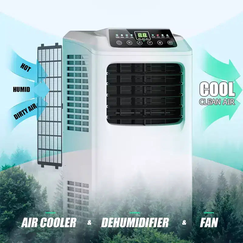 Costway 5500 BTU (9000 BTU ASHRAE) 3-in-1 Portable Air Conditioner w/Built-in Dehumidifier and Window Kit