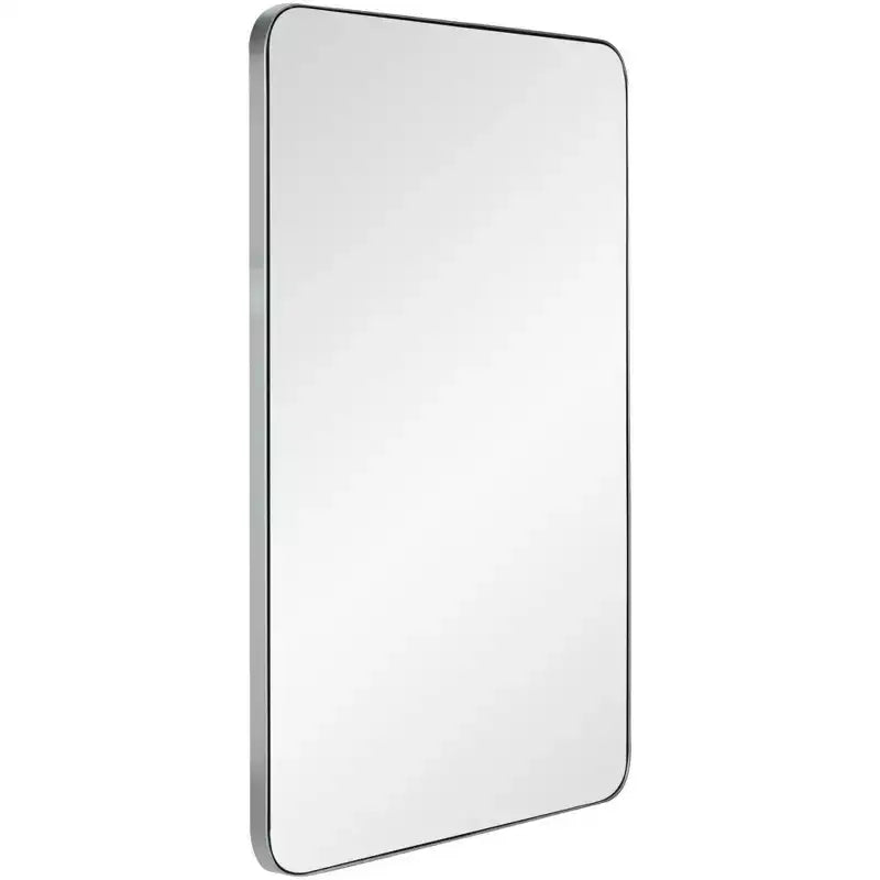 Espejo de pared rectangular Cooper Classics Ryne plateado brillante de 24 x 36 pulgadas