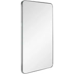 Espejo de pared rectangular Cooper Classics Ryne plateado brillante de 24 x 36 pulgadas