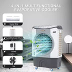 Costway 3450CFMIndustrialEvaporativeCooler 4-in-1AirCoolingFan 45L Tank