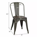 Costway Juego de 4 sillas de comedor modernas de metal con asiento de madera, apilables, para bistró y cafetería