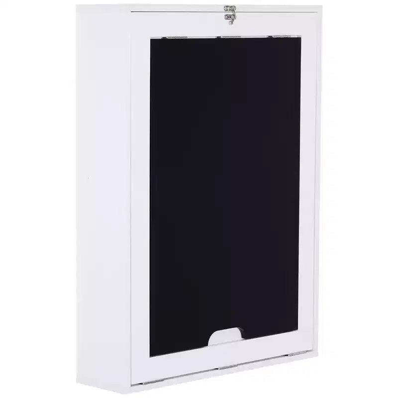 HOMCOM Escritorio Plegable de Pared con Pizarra, Escritorio Flotante Convertible Plegable con Estantes, Blanco
