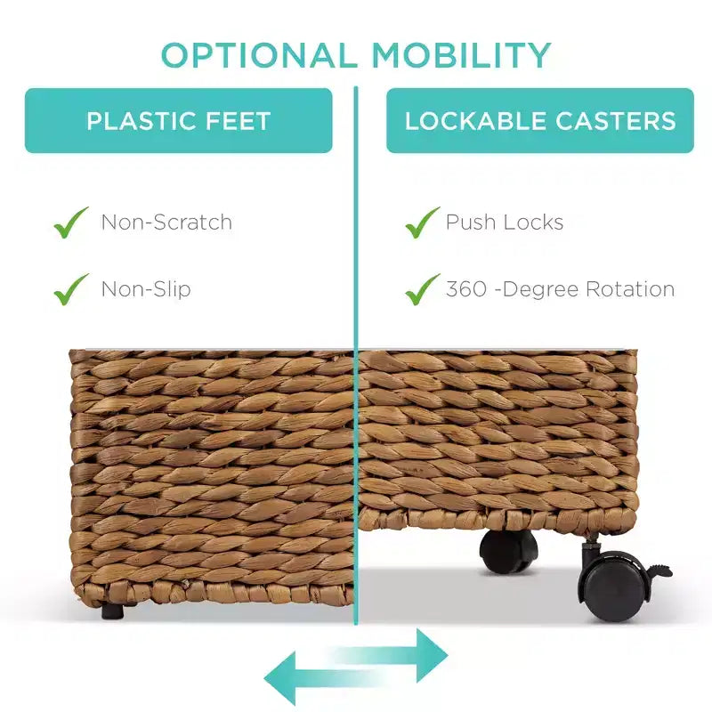 Best Choice Products Archivador Móvil de Jacinto con Ruedas Organizador Cesta de Almacenamiento con Tapa, Ruedas con Bloqueo