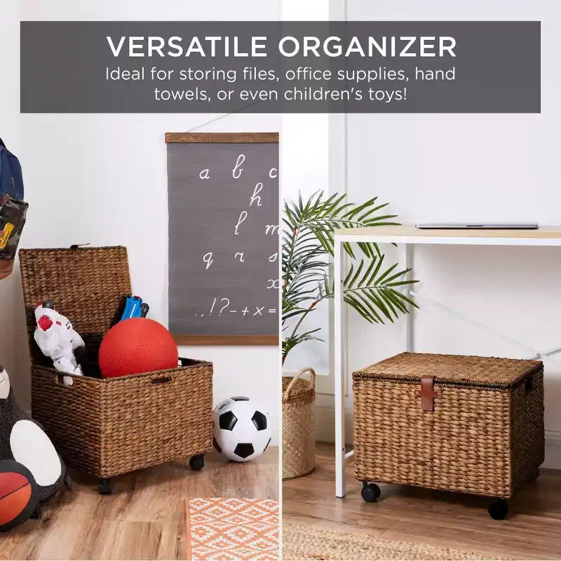 Best Choice Products Archivador Móvil de Jacinto con Ruedas Organizador Cesta de Almacenamiento con Tapa, Ruedas con Bloqueo